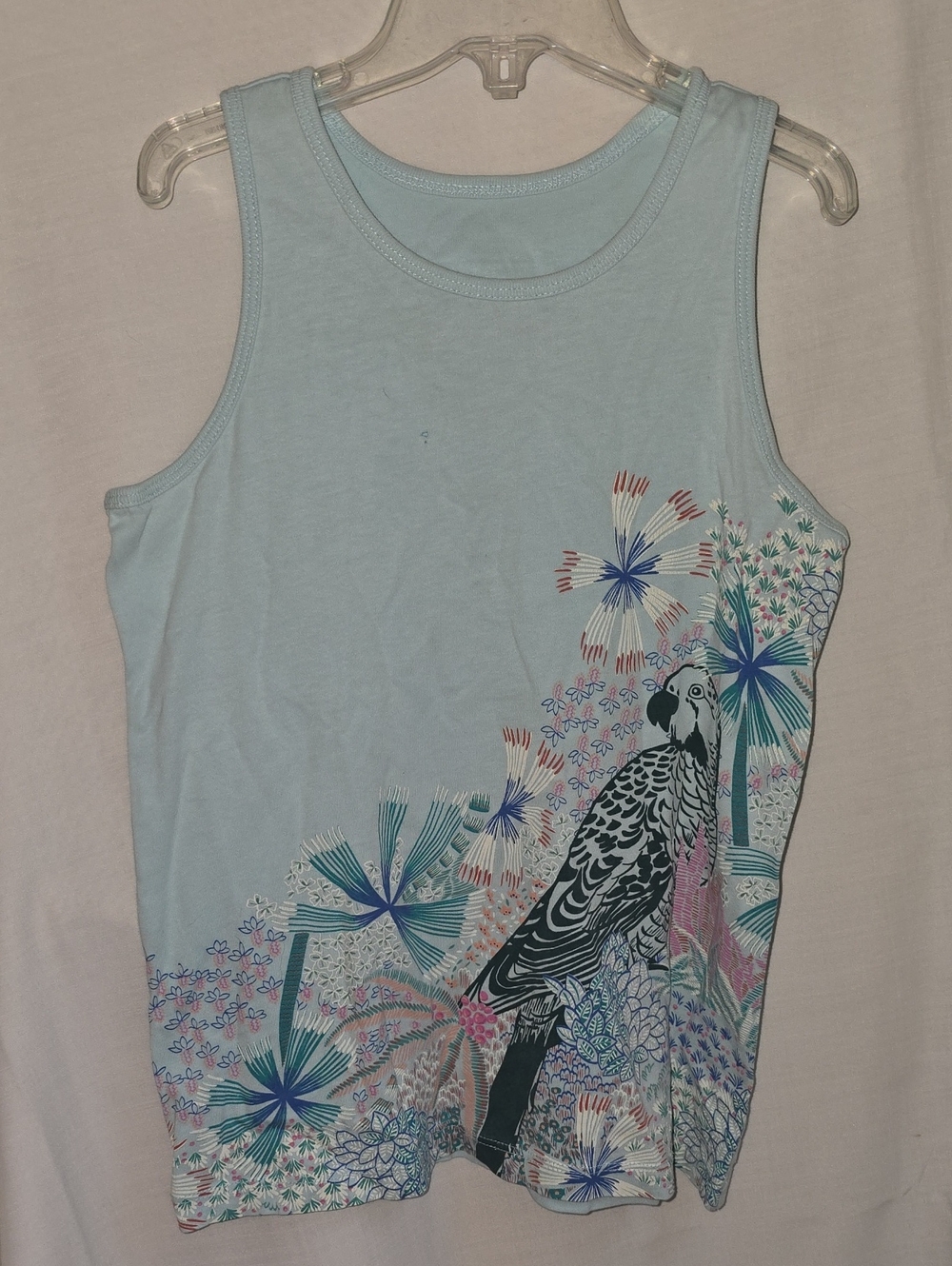 Tea Collection Light Blue Parrot & Floral Tank
